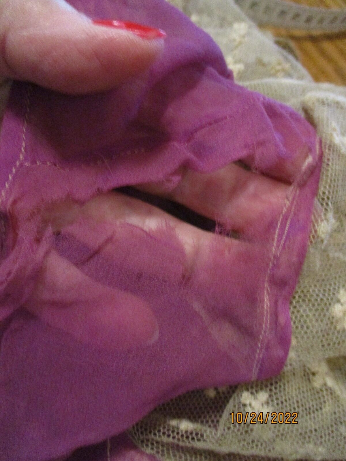 Fabulous 1920's purple velvet Flapper dress with large lace collar - Fresh Stock Dated October 2025