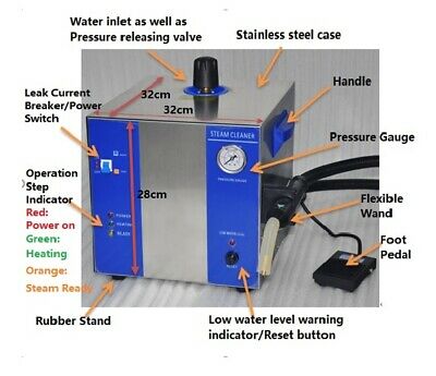 Dental or Jewelry use easy operate flexible wands desktop 5bar 2L Steam Cleaner - Fresh Stock Dated October 2025