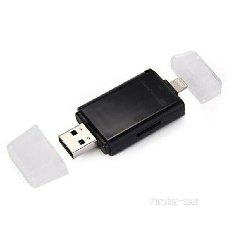 USB Flash Drive SD TF Card Reader For iPhone X 8 7 6s 6 Plus 5 s iPad Air Mini - Fresh Stock Dated October 2025