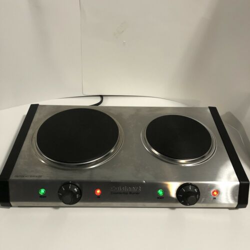 Cuisinart CB-60 Cast-Iron Double Burner, Heavy Duty, Silver - IT WORKS! - Fresh Stock Dated October 2025
