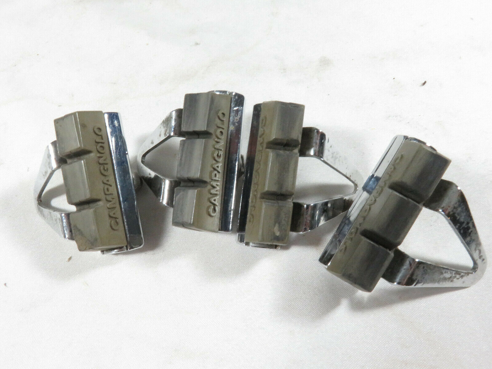 Campagnolo Vintage Brake Shoe Holders and Pads with Tabs Set of 4 - used - Fresh Stock Dated October 2025