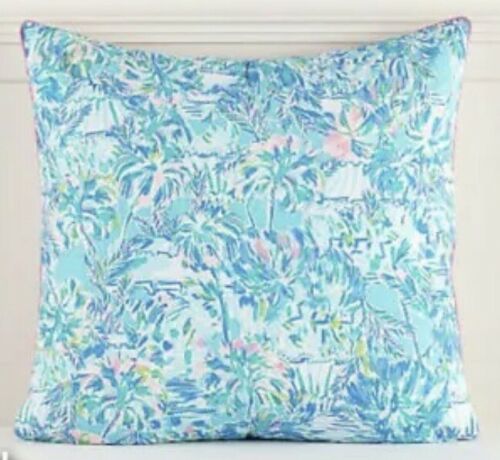 2 -Pottery Barn  Lilly Pulitzer Pineapple Party Euro Square Shams NEW - Fresh Stock Dated October 2025