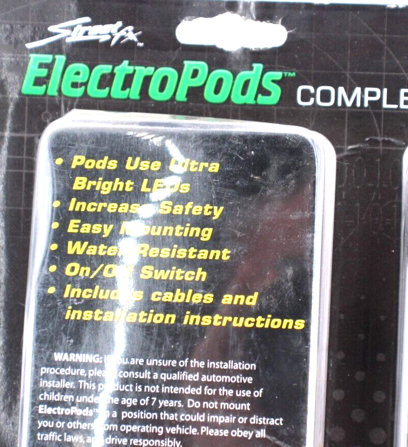 NEW Street FX Electropods Led light kit Yellow Oval Chrome Part#1042791 Sealed - Fresh Stock Dated October 2025