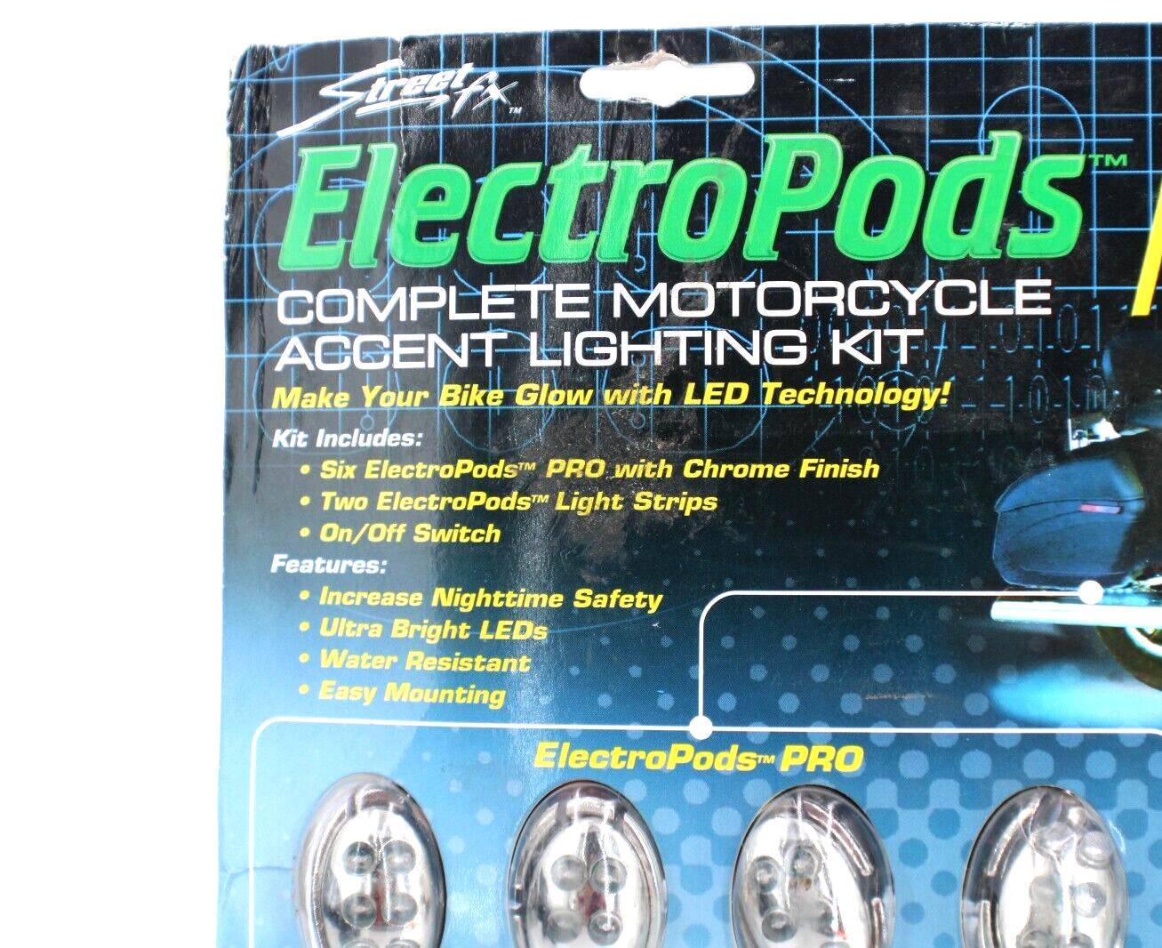 NEW Street FX Electropods Led light kit Yellow Oval Chrome Part#1042791 Sealed - Fresh Stock Dated October 2025