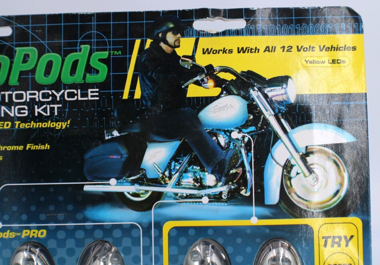 NEW Street FX Electropods Led light kit Yellow Oval Chrome Part#1042791 Sealed - Fresh Stock Dated October 2025