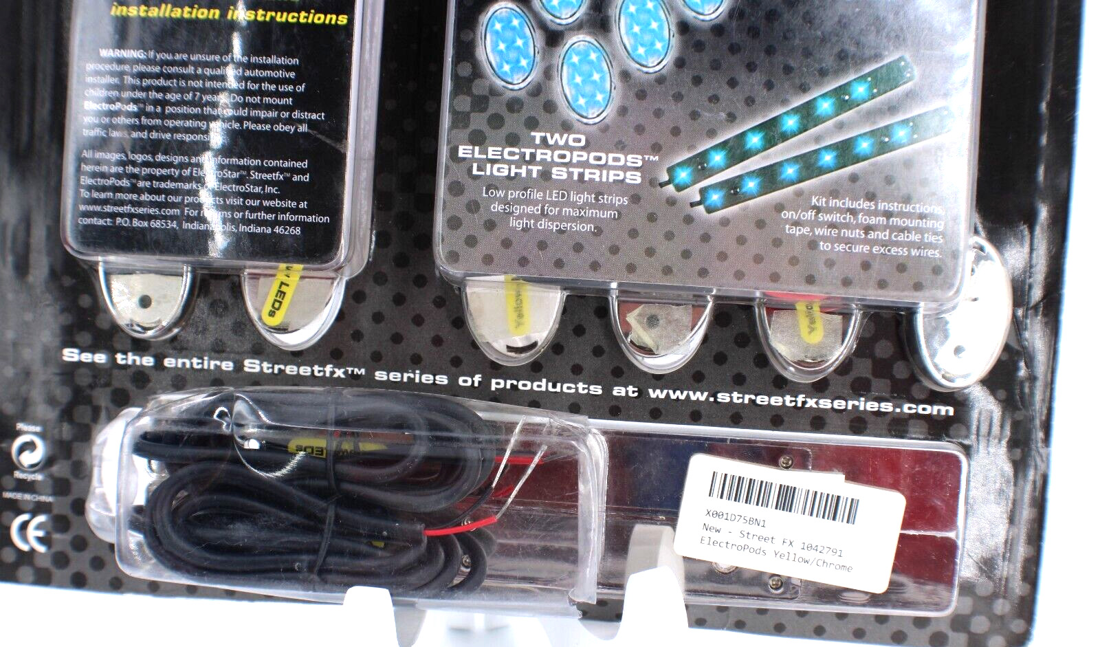 NEW Street FX Electropods Led light kit Yellow Oval Chrome Part#1042791 Sealed - Fresh Stock Dated October 2025