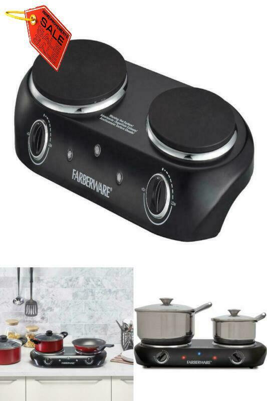 Double Burner Cooktop Electric Plate Portable Hot Stove 1800W Countertop Cooking - Fresh Stock Dated October 2025
