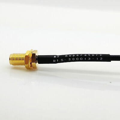 SMA Female (Jack) Bulkhead to TS9 Connector RG174 Cable Assembly, 12 inch (1 ft) - Fresh Stock Dated October 2025
