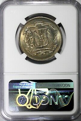 Dominican Republic 1968 1/2 Peso NGC MS65+ PLUS Mintage-600 000 KM# 21a.1 (025) - Fresh Stock Dated October 2025