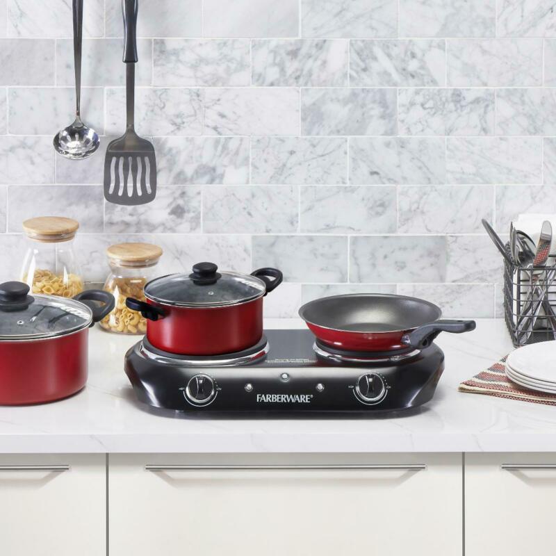 Double Burner Cooktop Electric Plate Portable Hot Stove 1800W Countertop Cooking - Fresh Stock Dated October 2025