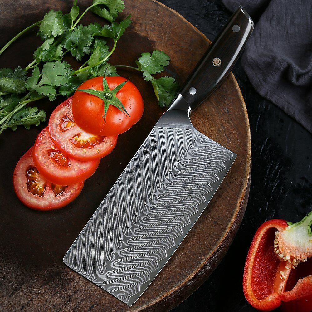 TURWHO 7in Chef Chopper Kitchen Cleaver Knife Japanese VG10 Damascus Steel Knife - Fresh Stock Dated October 2025