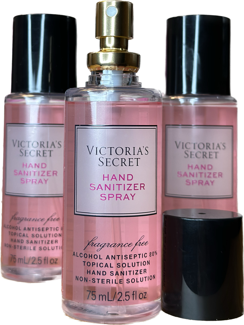 x3 Victoria Secret Hand Sanitizer Spray Anti Bac 2.5 Oz Unscented Fragrance Free - Fresh Stock Dated October 2025