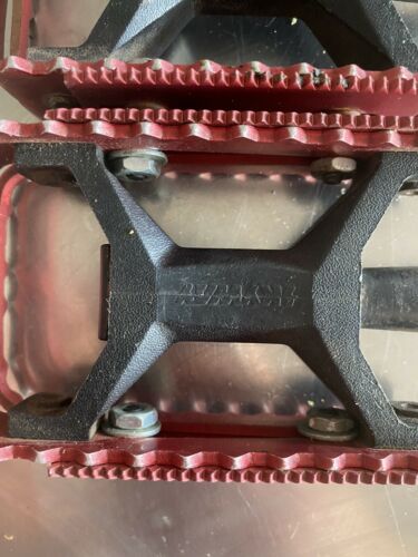 Skyway Tuff Pedals 9/16 Old School BMX PK Ripper Hutch Red - Fresh Stock Dated October 2025