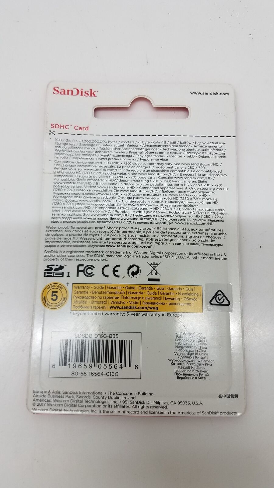 Scan Disk 16GB SDHC Card - Sealed - Fresh Stock Dated October 2025