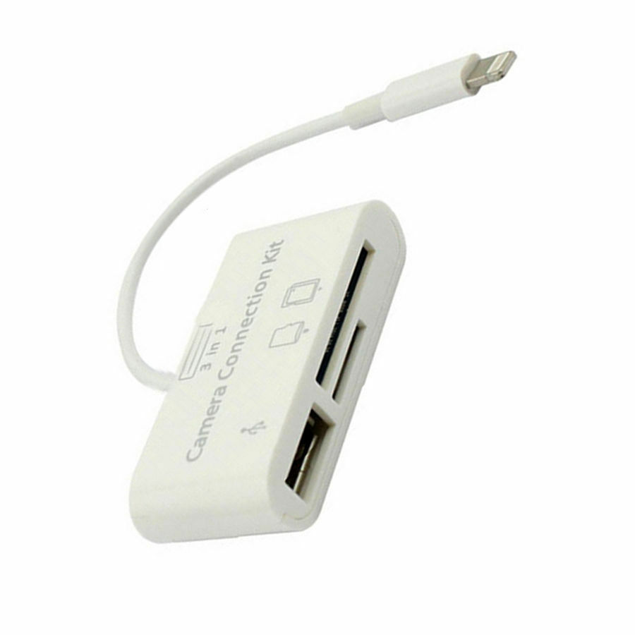 3 in 1 USB Micro SD TF Card Reader Camera Connecter adapter For Iphone X 8 iOS11 - Fresh Stock Dated October 2025