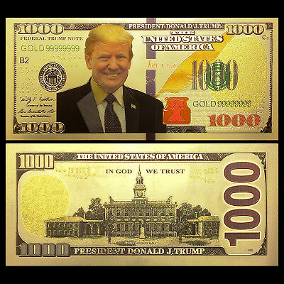 Lot 10 PCS, FEDERAL TRUMP NOTE, Fancy Note, Color Gold bill, 2018, gift, UNC - Fresh Stock Dated October 2025