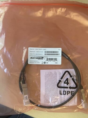 Extreme Networks 1M SFP+ (Male to Male) Cable - 10304 (LOT OF 25) - Fresh Stock Dated October 2025