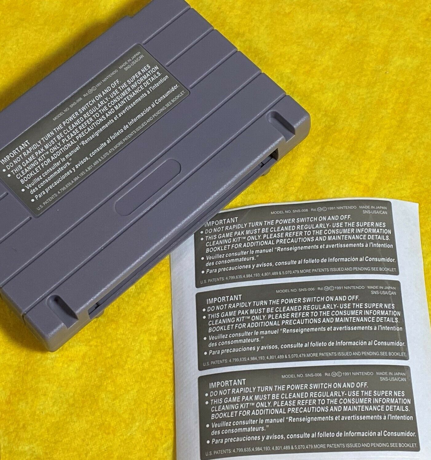 3 X SNES Back Labels Replacement  for Game Cartridge  Precut  Super Nintendo !!! - Fresh Stock Dated October 2025