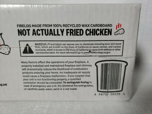 EnviroLog Fire Log | KFC 11 Herbs & Spices Scent | Fireplace Campfire Woodstove - Fresh Stock Dated October 2025