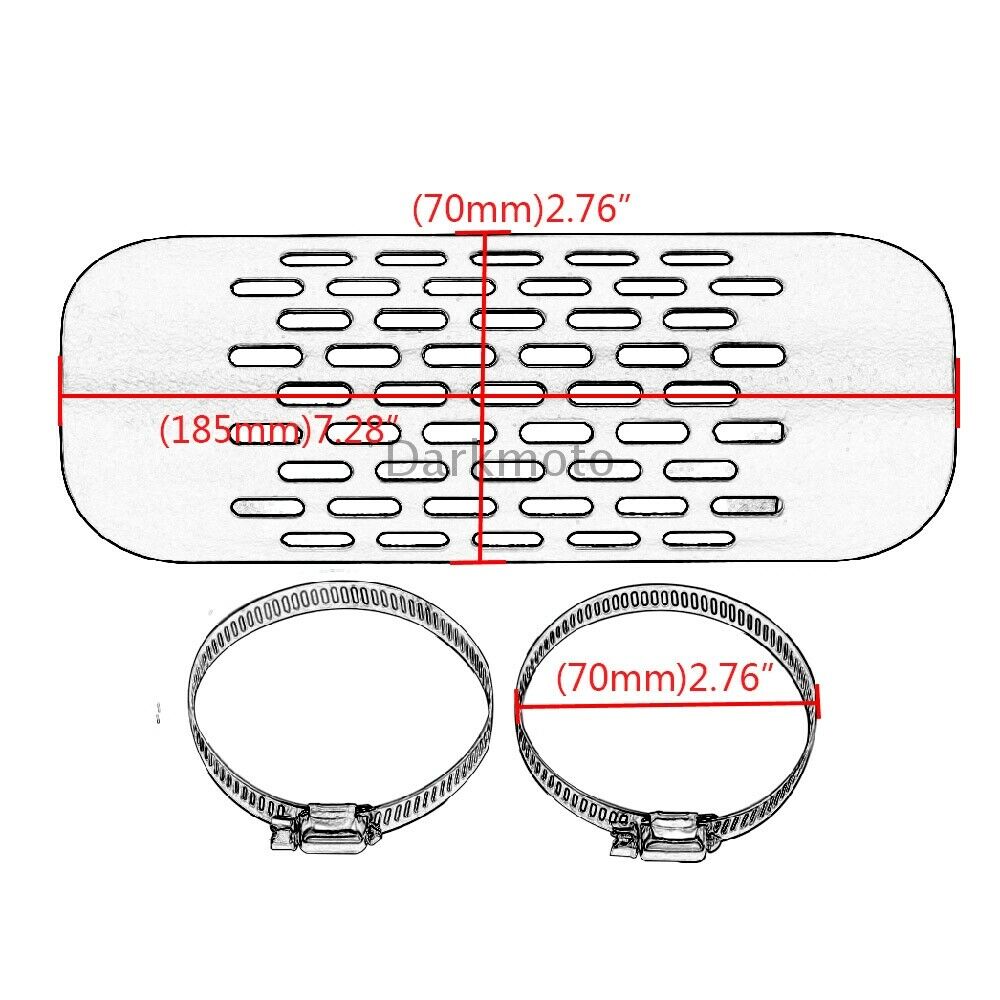 Chrome Exhaust Muffler Pipe Heat Shield Cover Heel Guard Universal Motorcycle - Fresh Stock Dated October 2025