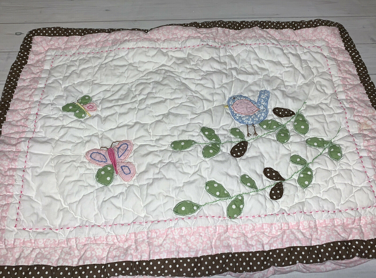 Pottery Barn Kids Set 2 Hayley Bird Quilted Shams Standard Size PBK See Photos - Fresh Stock Dated October 2025