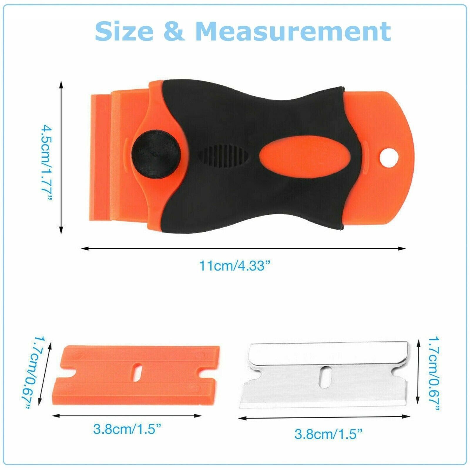 50 Pcs Plastic Razor Blades + 1 Razor Scraper Double Edged Sticker Removal Tool - Fresh Stock Dated October 2025