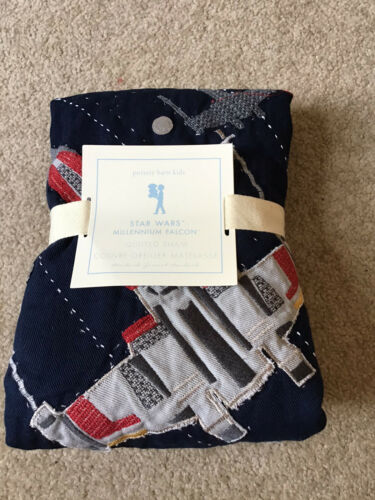 Pottery Barn Kids Stars Wars Millennium Falcon standard quilted sham “NHW” Mono - Fresh Stock Dated October 2025