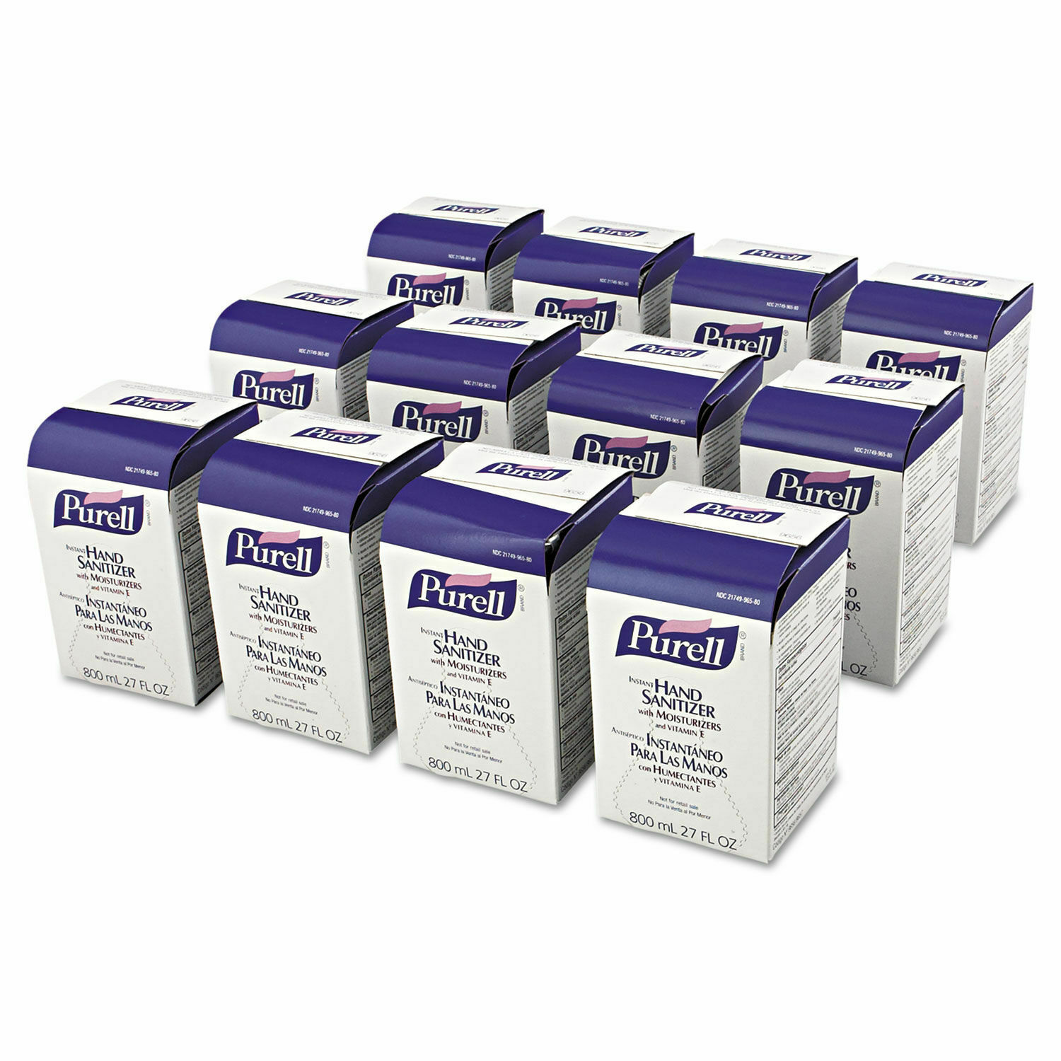Purell® 12/Cs Bag-In-Box 70% Ethyl Alcohol Gel Hand Sanitizer 800mL 4/23 9657-12 - Fresh Stock Dated October 2025