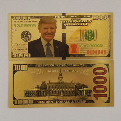 Lot 10 PCS, FEDERAL TRUMP NOTE, Fancy Note, Color Gold bill, 2018, gift, UNC - Fresh Stock Dated October 2025
