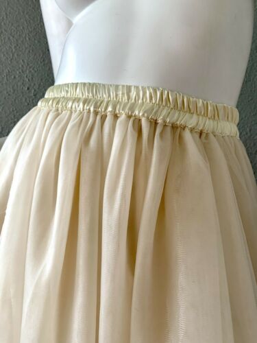 Vintage 80s Off White LAYERED TULLE Party Prom Maxi Wedding Dress Skirt XS/S - Fresh Stock Dated October 2025