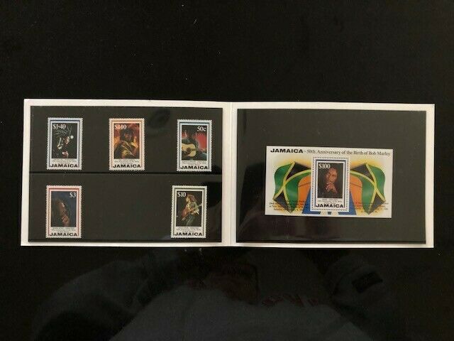 50th Anniversary of the Birth of Bob Marley Jamaica Stamps; Born 1945, Died 1981 - Fresh Stock Dated October 2025