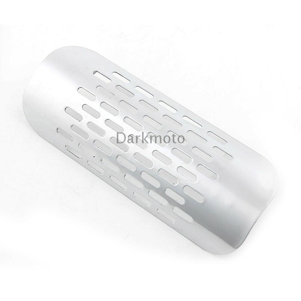 Chrome Exhaust Muffler Pipe Heat Shield Cover Heel Guard Universal Motorcycle - Fresh Stock Dated October 2025