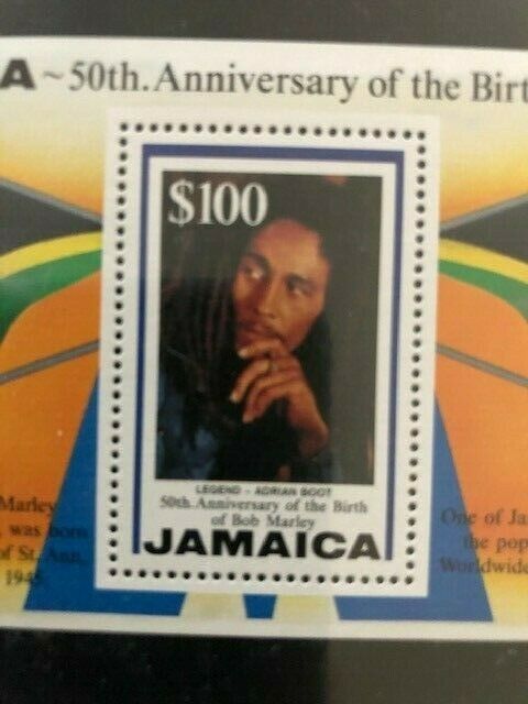 50th Anniversary of the Birth of Bob Marley Jamaica Stamps; Born 1945, Died 1981 - Fresh Stock Dated October 2025