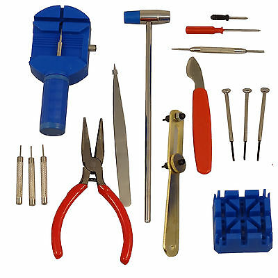 16pc Watch Back Opener Repair Tool Kit Band Pin Strap Link Remover Watchmaker - Fresh Stock Dated October 2025