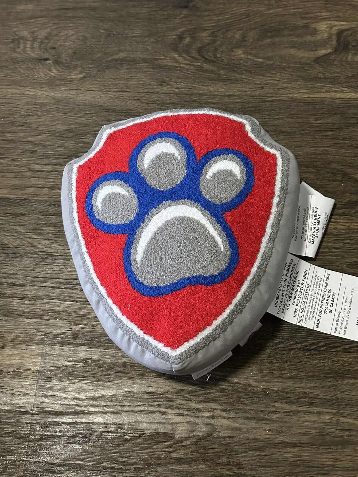Pottery Barn Paw Patrol Shield Badge Pillow Kids Room Paw Patrol - Fresh Stock Dated October 2025