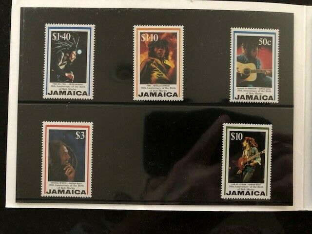50th Anniversary of the Birth of Bob Marley Jamaica Stamps; Born 1945, Died 1981 - Fresh Stock Dated October 2025