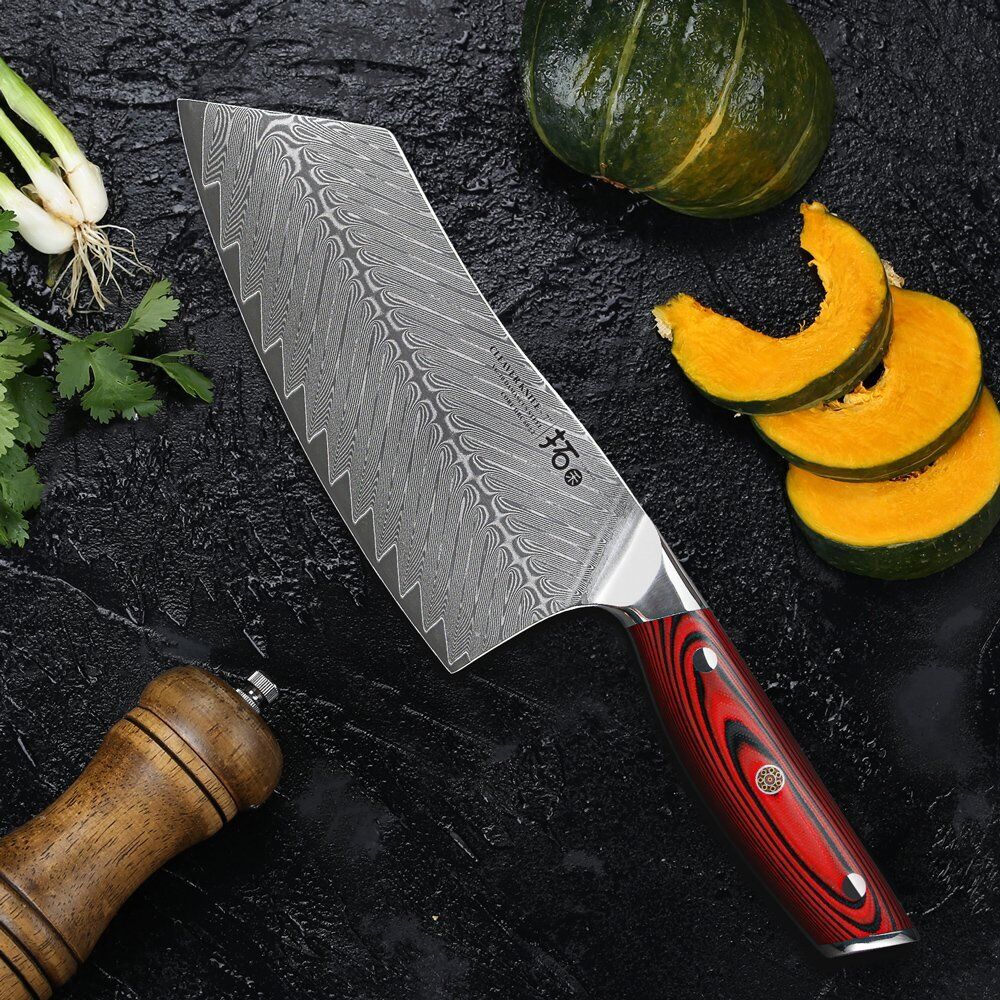 TURWHO 7inch Cleaver Knife 67-Layer Japanese VG10 Damascus Steel Kitchen Knife - Fresh Stock Dated October 2025