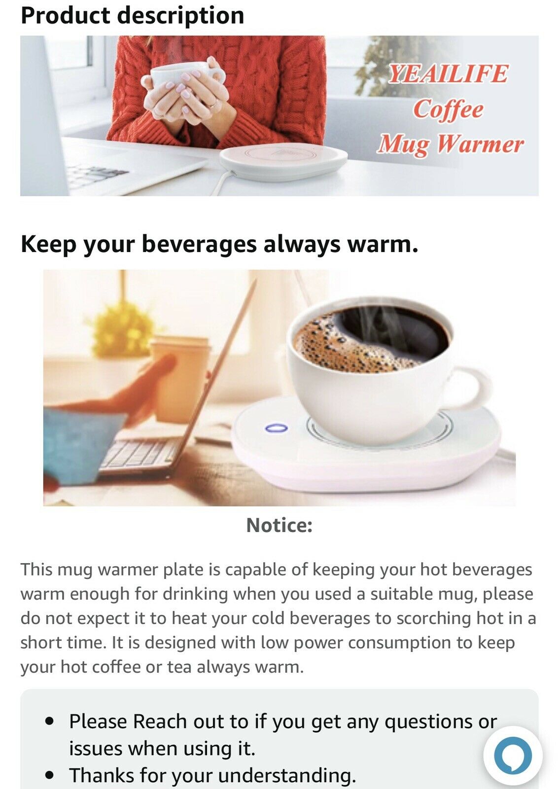 Coffee Cup Warmer for Desk w/Auto Shut Off Tea Mug Warmer Plate or Wax Warmer - Fresh Stock Dated October 2025