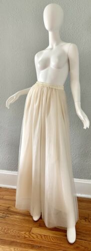 Vintage 80s Off White LAYERED TULLE Party Prom Maxi Wedding Dress Skirt XS/S - Fresh Stock Dated October 2025