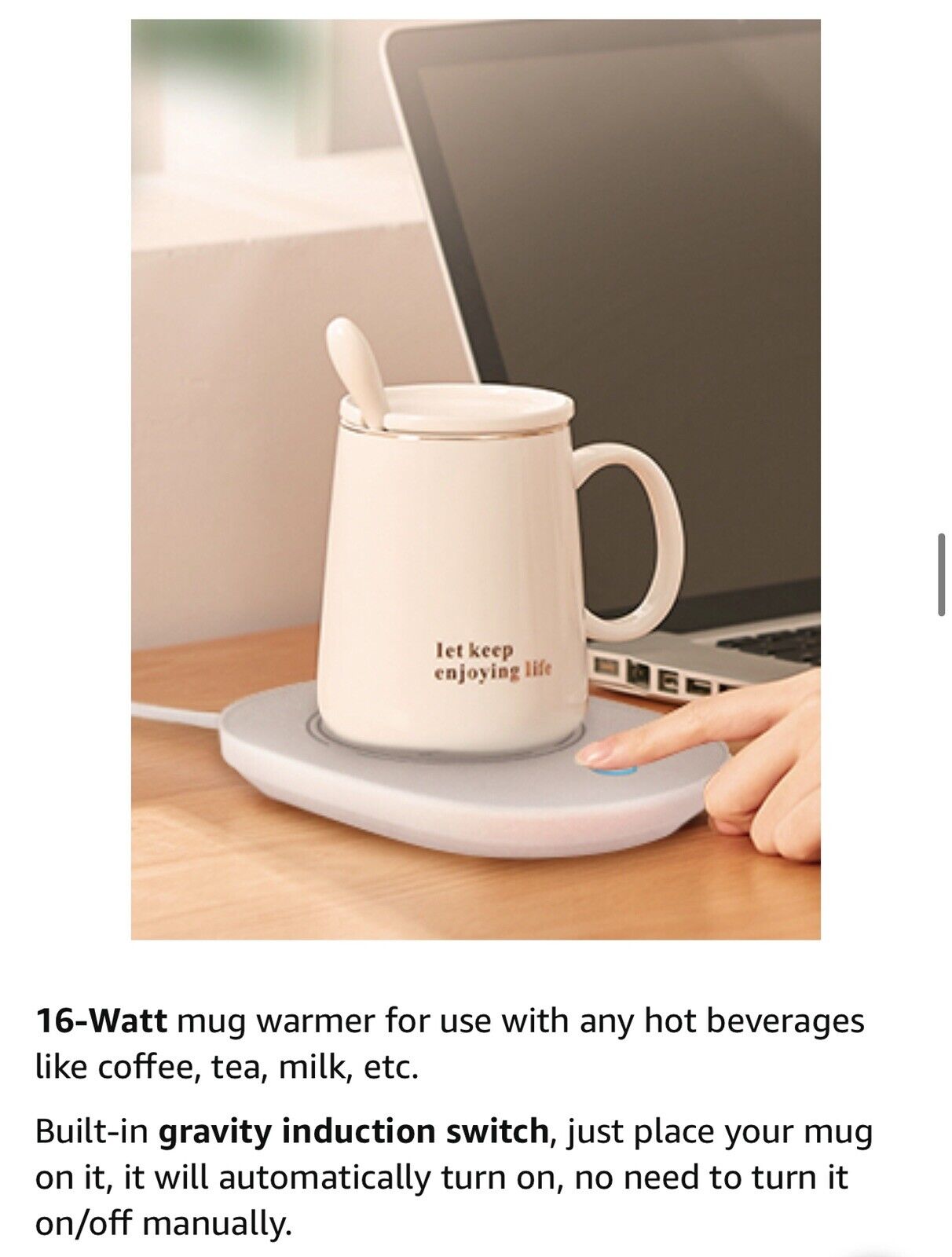 Coffee Cup Warmer for Desk w/Auto Shut Off Tea Mug Warmer Plate or Wax Warmer - Fresh Stock Dated October 2025