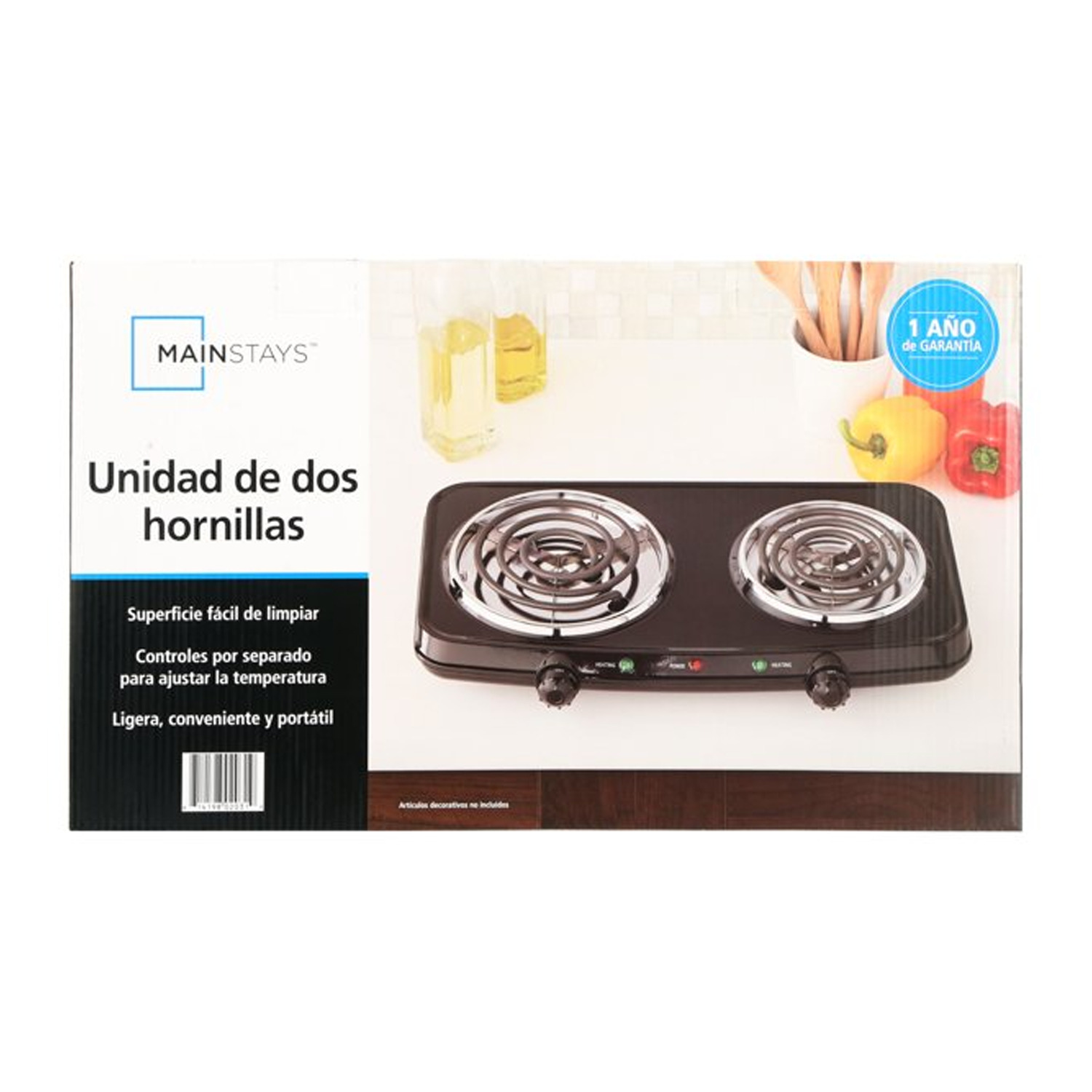 Mainstays Double Burner, 120V~ 1800W, Portable, Easy to Cook, Elegant Classic De - Fresh Stock Dated October 2025