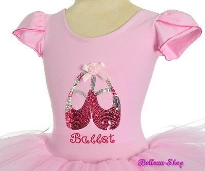 Pink Sequined Ballet Tutu Dance Costume Fairy Fancy Dress Leotard Sz 4T-5 BA060 - Fresh Stock Dated October 2025