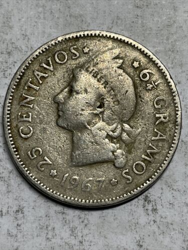Dominican Republic 25 Centavos 1967 Item - Box 13 - Fresh Stock Dated October 2025