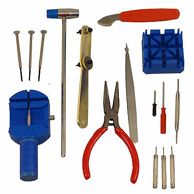 16pc Watch Back Opener Repair Tool Kit Band Pin Strap Link Remover Watchmaker - Fresh Stock Dated October 2025