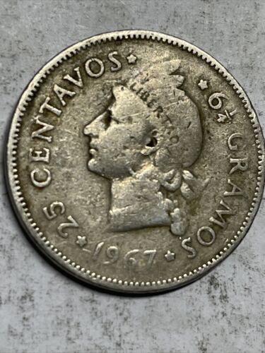 Dominican Republic 25 Centavos 1967 Item - Box 13 - Fresh Stock Dated October 2025