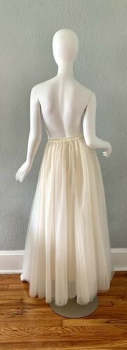 Vintage 80s Off White LAYERED TULLE Party Prom Maxi Wedding Dress Skirt XS/S - Fresh Stock Dated October 2025