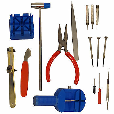 16pc Watch Back Opener Repair Tool Kit Band Pin Strap Link Remover Watchmaker - Fresh Stock Dated October 2025