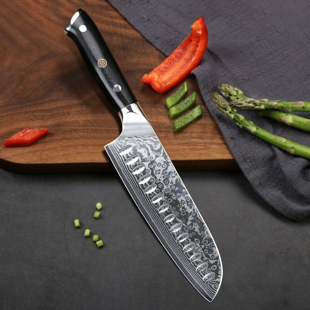 TURWHO 7inch Santoku Knife 67-Layer Japanese VG10 Damascus Steel Kitchen Knife - Fresh Stock Dated October 2025