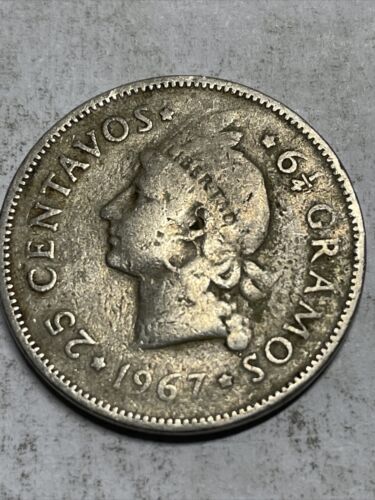 Dominican Republic 25 Centavos 1967 Item - Box 13 - Fresh Stock Dated October 2025