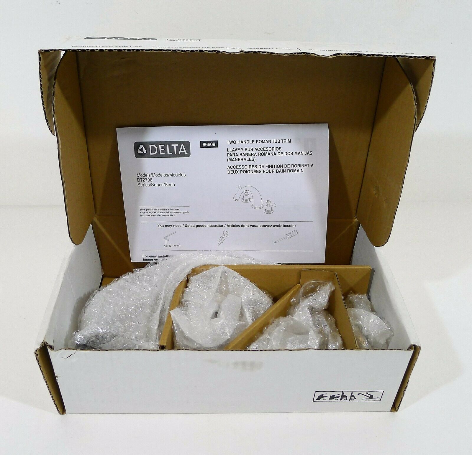 Delta Roman Tub Trim Only in Stainless BT2796-SS - OPEN BOX - Fresh Stock Dated October 2025